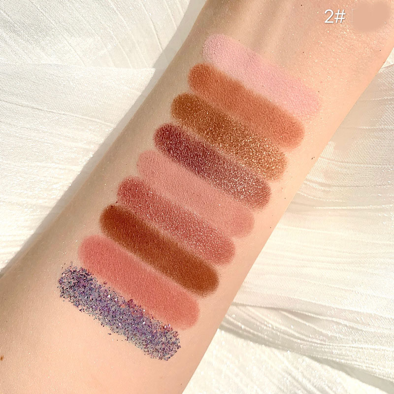 Pearlescent Matte Glitter 9 Color Eyeshadow Palette - Image 2