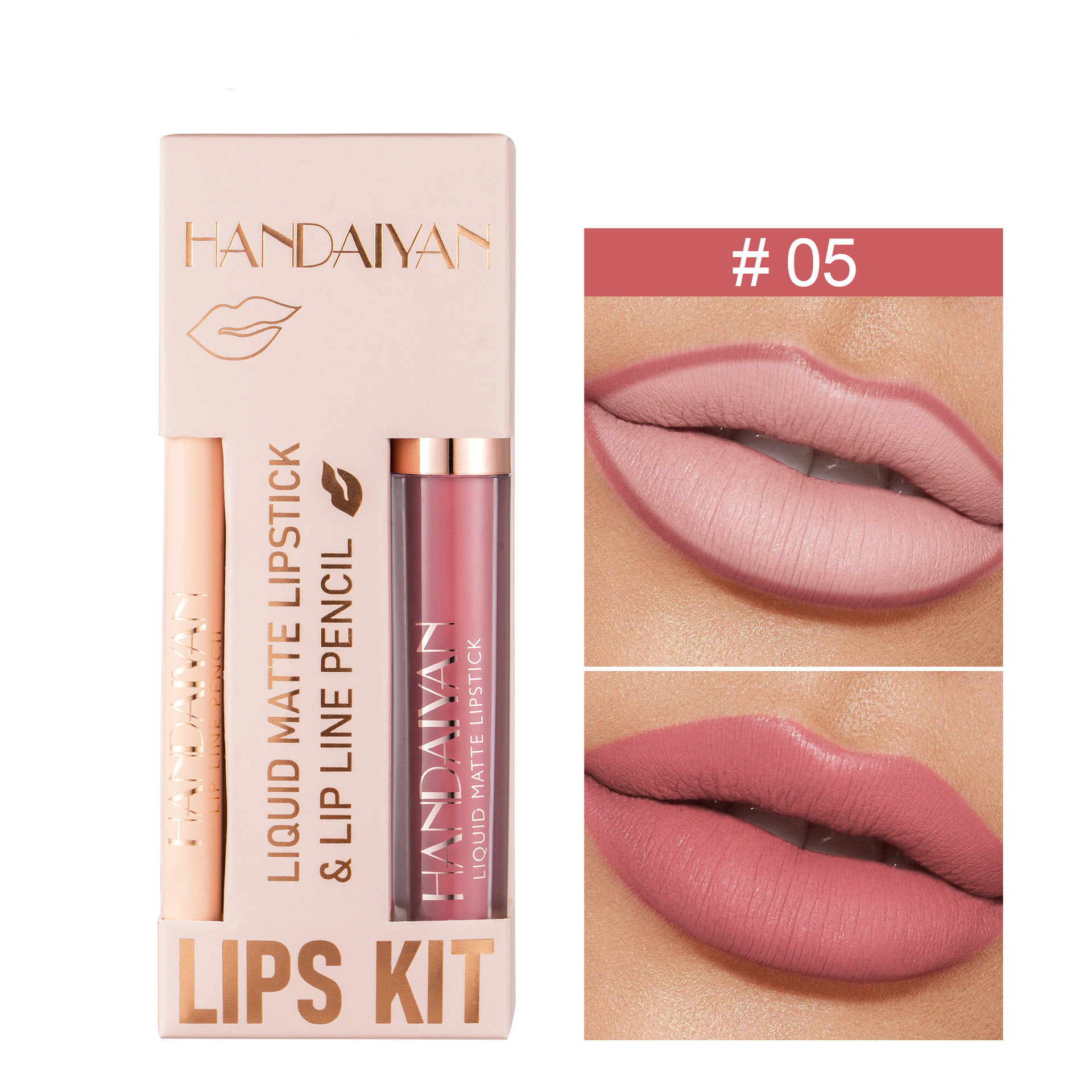 Liner Lip Glaze Set Waterproof No Stain On Cup Velvet Matte Lipstick - Image 5