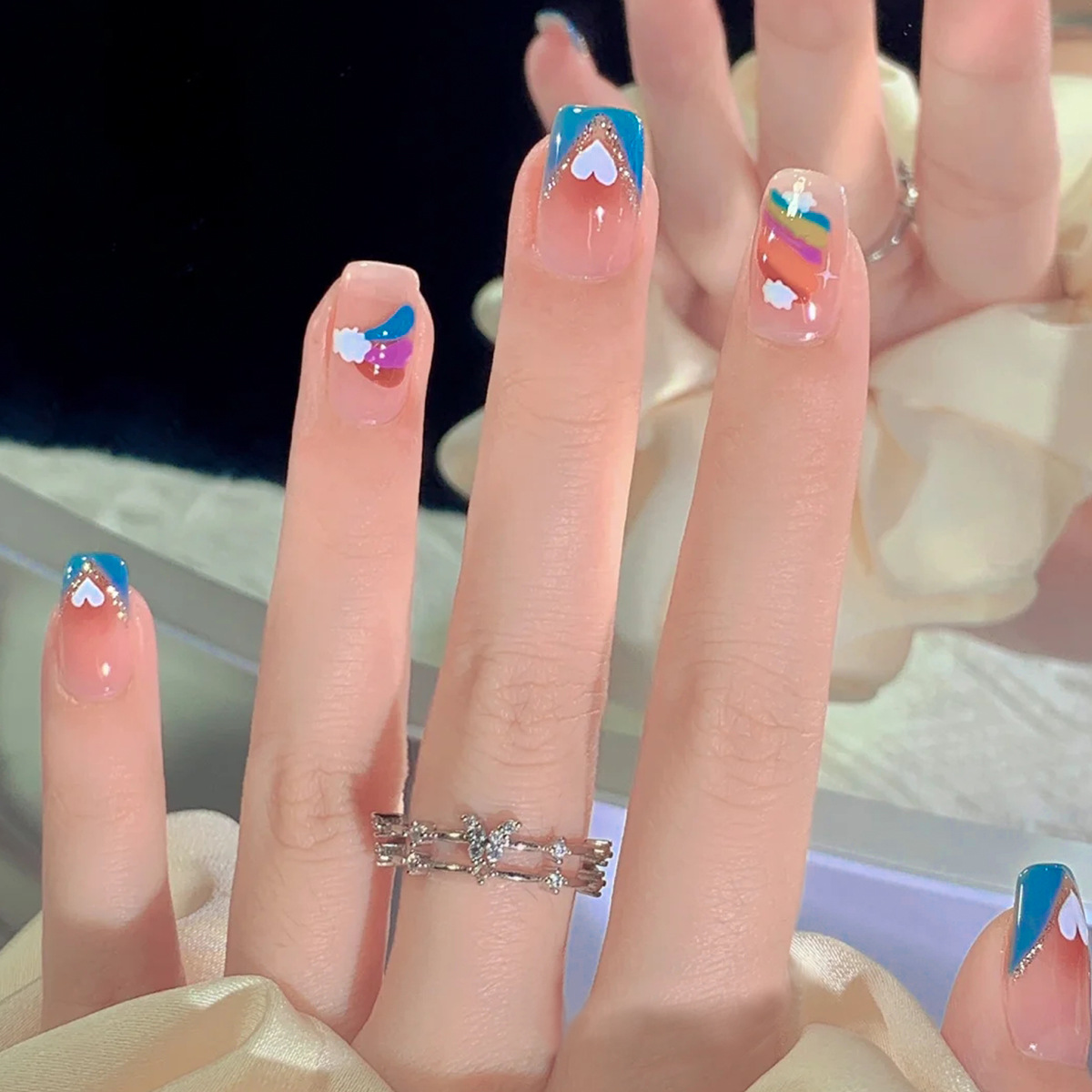 Nail Beauty New Hand-painted Fake Nail Tip Tulip Patch - Image 10