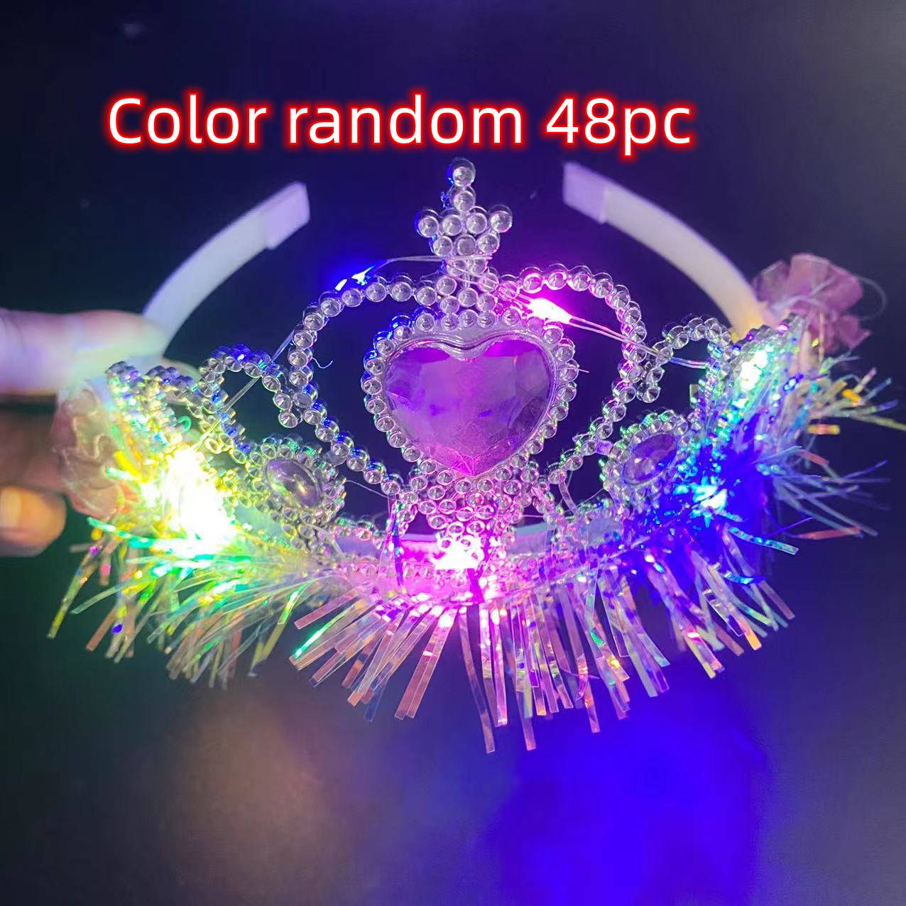 Luminous Gold Silk Princess Crown Sliding Toothed Children Clip Headband Head Accessories - Image 5