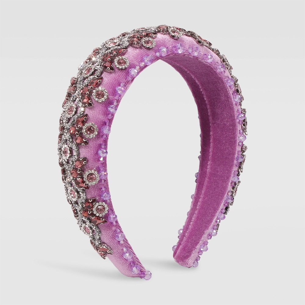 Baroque Style Diamond-studded Sponge Headband - Image 2