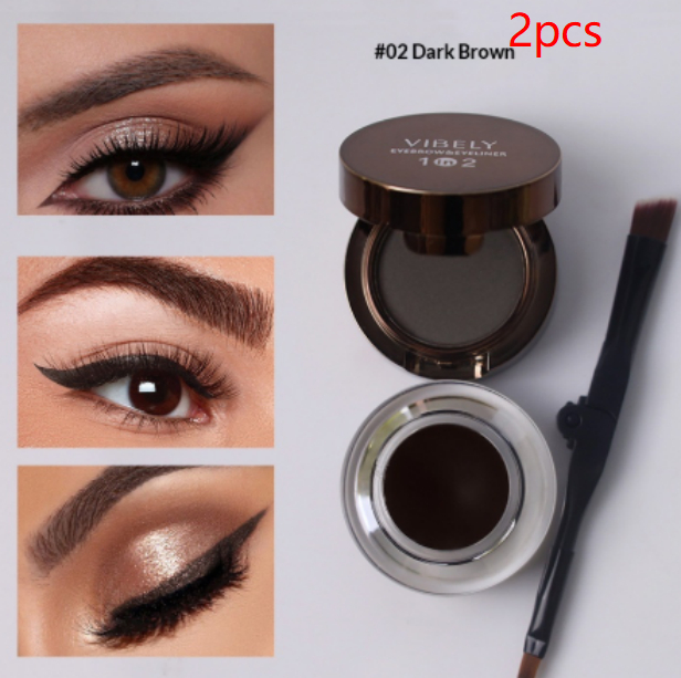 Waterproof Sweat-proof And Smudge-proof 2-in-1 Dual-color Eyeliner And Brow Gel - Image 4