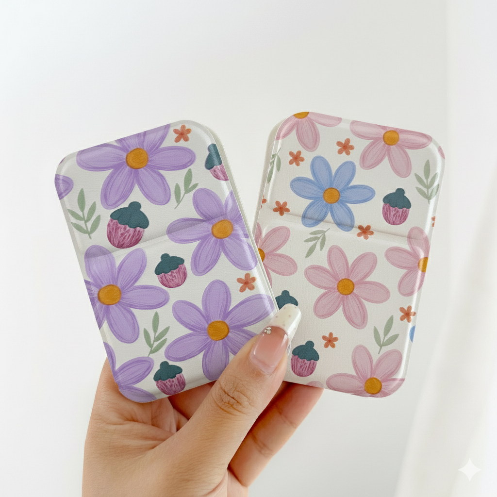Portable Folding Compact Mirror Cute Floral Pocket Makeup Mirror Double Sided Magnifying Travel Cosmetic Mirror For Girls Gift - Image 3