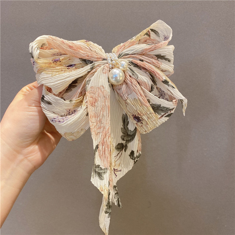 Big Bow Floral Hairpin - Image 3