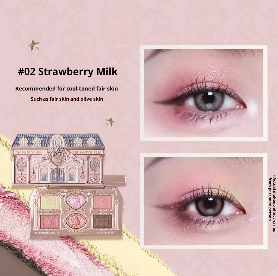 Sweetheart Bear Eyeshadow Palette Matte Shimmer Easy To Use - Image 2
