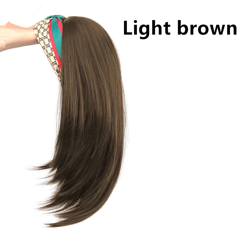 Headscarf Wig Hair Hoop Wig One Female Long Hair U-shaped Half Headgear - Image 5