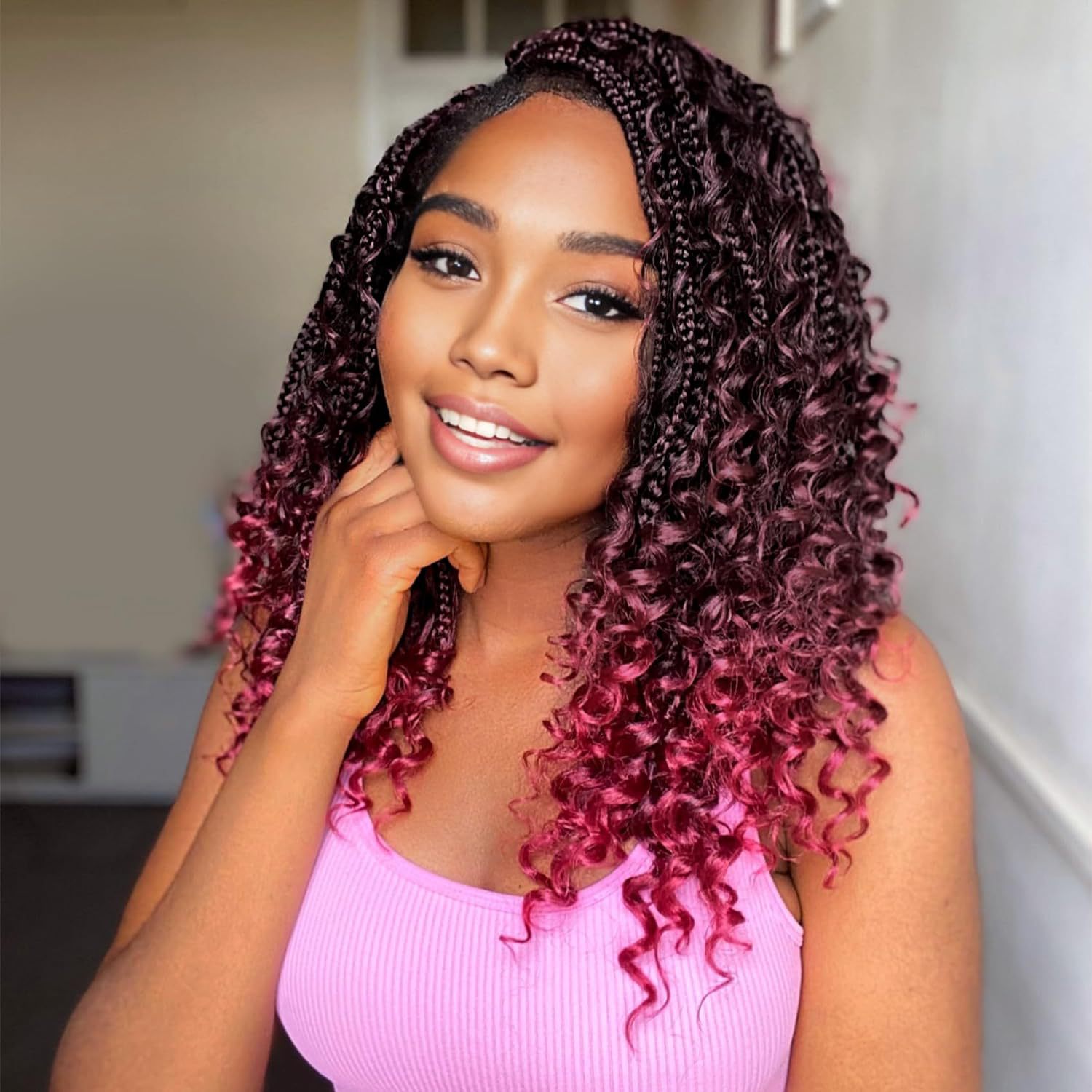 Synthetic Fiber Crochet Wig Braided Three-strand Braid - Image 8