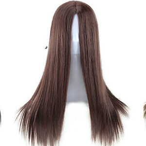 Full Headgear Style Split Black Long Straight Fashion Wig