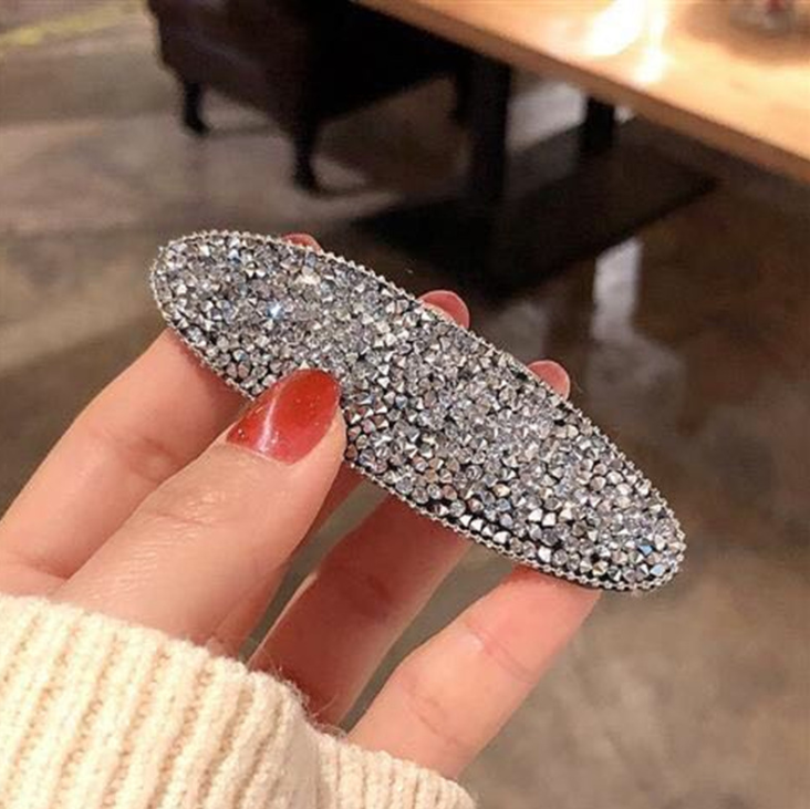 Geometric crystal rhinestone hair clip - Image 4
