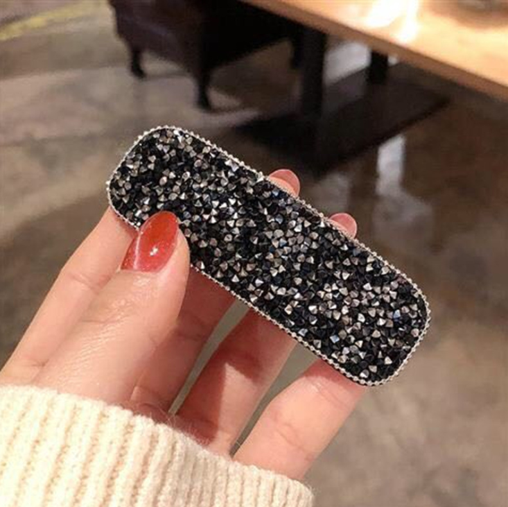Geometric crystal rhinestone hair clip - Image 2