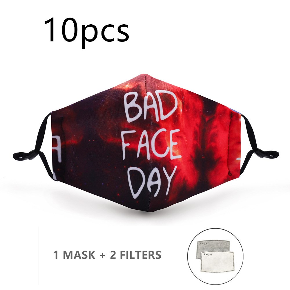 Three-layer printed adjustable ear-hook cotton mask - Image 4
