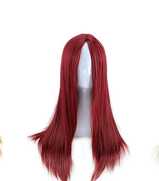 Full Headgear Style Split Black Long Straight Fashion Wig - Image 2