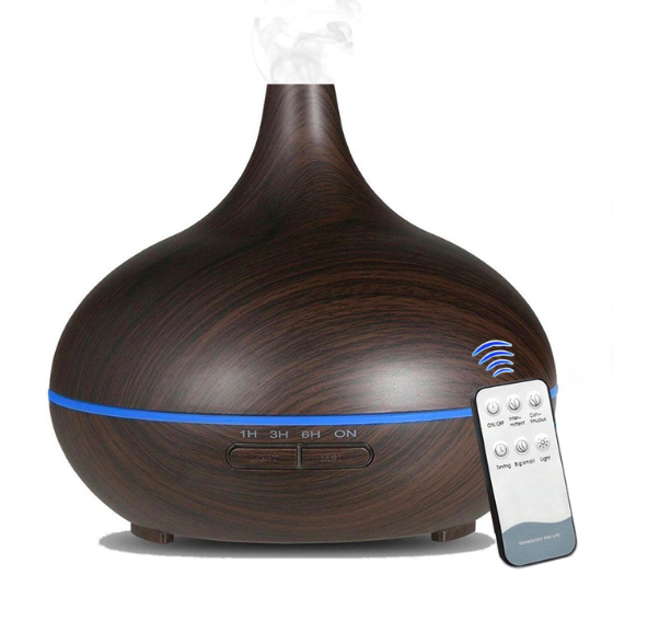 Creative Home Appliance Full Wood Grain Remote Control Aromatherapy Lamp - Image 3