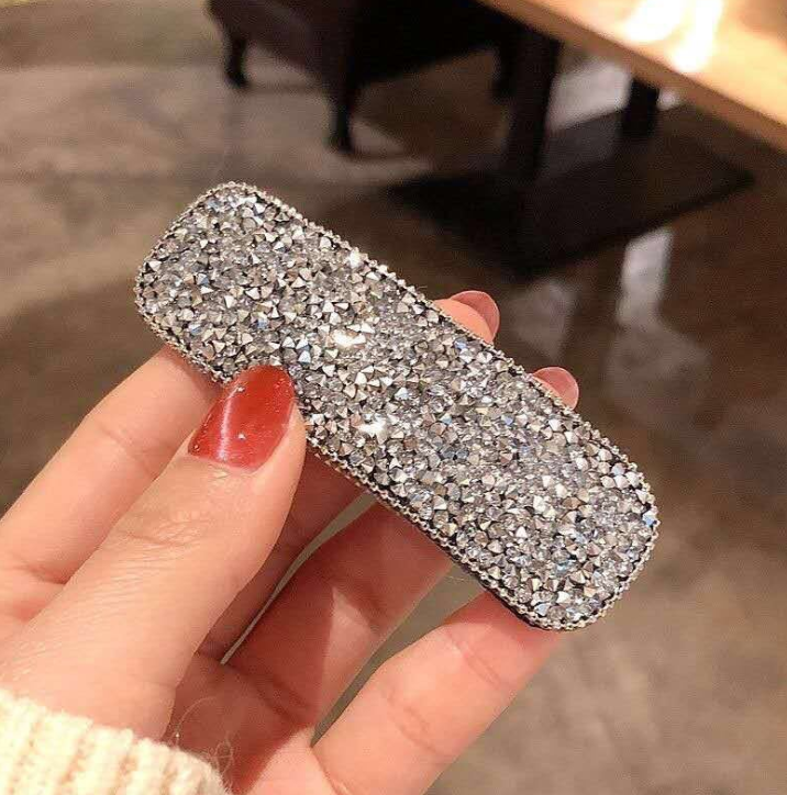 Geometric crystal rhinestone hair clip - Image 7