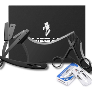 Black stainless steel shaving set