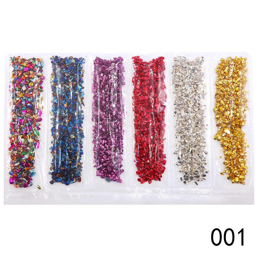 Nail Supplies, Diamond Glass Fragments, Gold And Silver Broken Glass Nails - Image 7