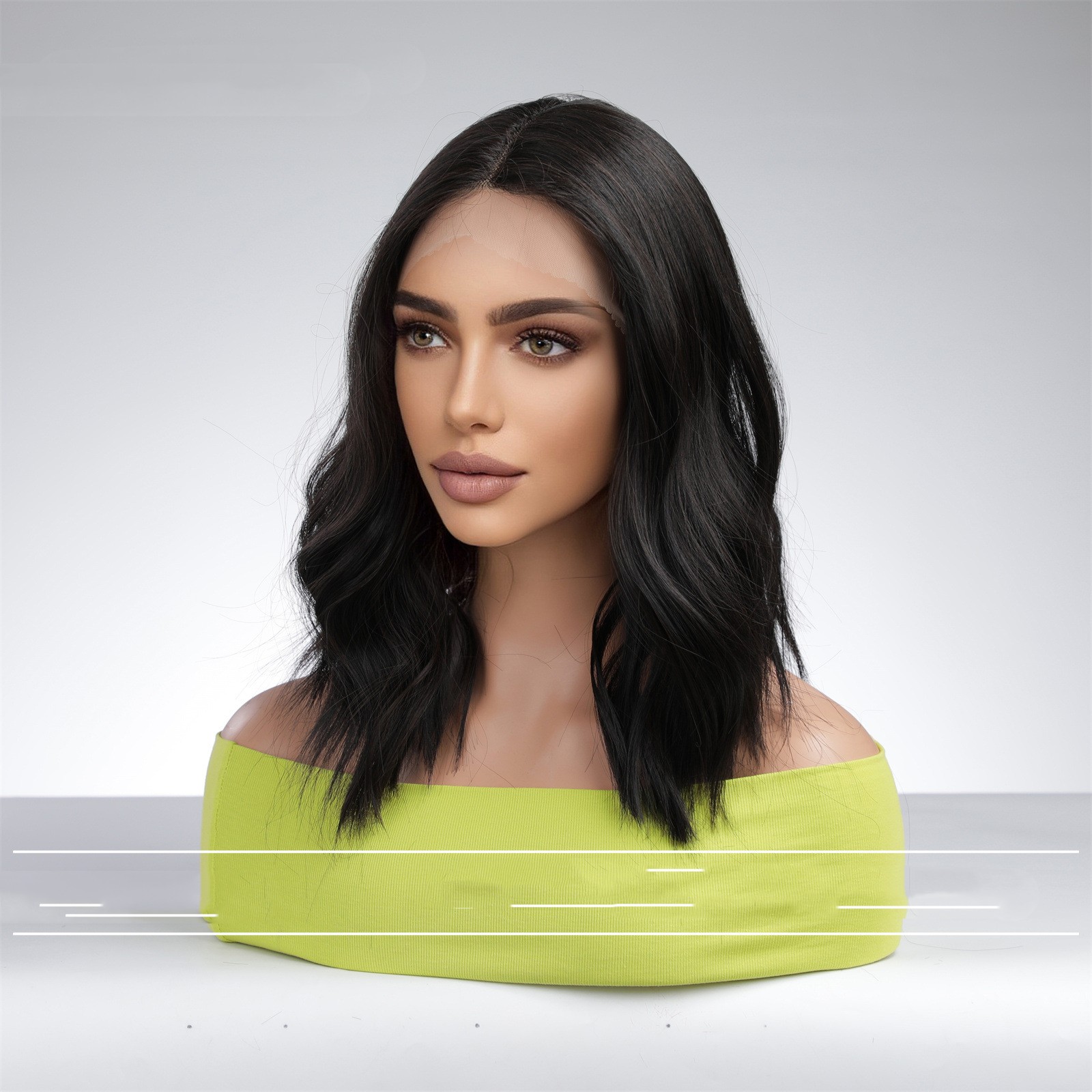 Medium Gradient White Shoulder-length Short Straight Hair Wig - Image 2