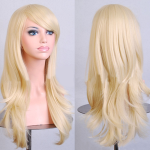 AliExpress best selling cos long scroll anime cosplay color Europe and America wig foreign trade gold models factory direct