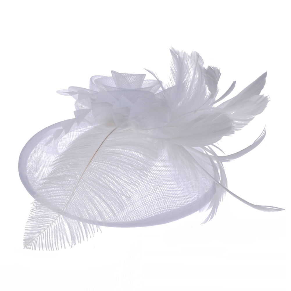Hemp Yarn Ostrich Wool Western Style Banquet Top Hat