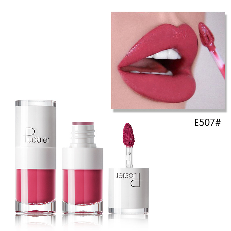 Small White Bottle Matte Lip Gloss Does Not Decolorize and Does Not Stick to Cup Lip Glaze