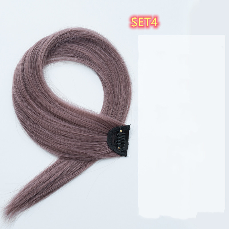 Gradient Color Straight Hair Piece High Temperature Silk Curly Hair - Image 4