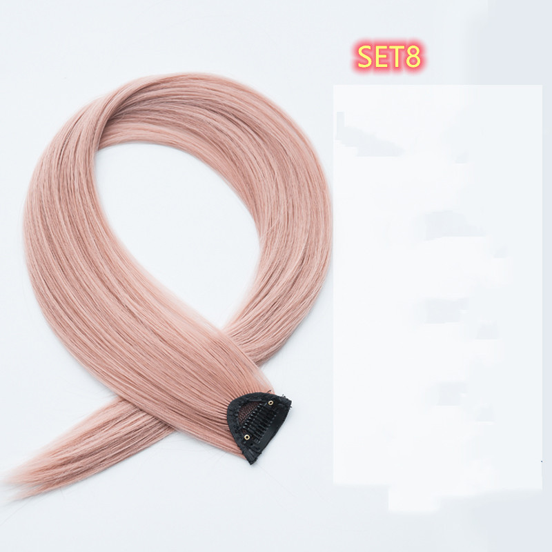 Gradient Color Straight Hair Piece High Temperature Silk Curly Hair - Image 8