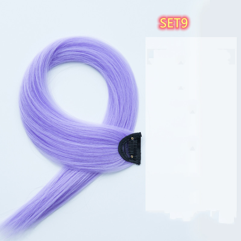 Gradient Color Straight Hair Piece High Temperature Silk Curly Hair - Image 9