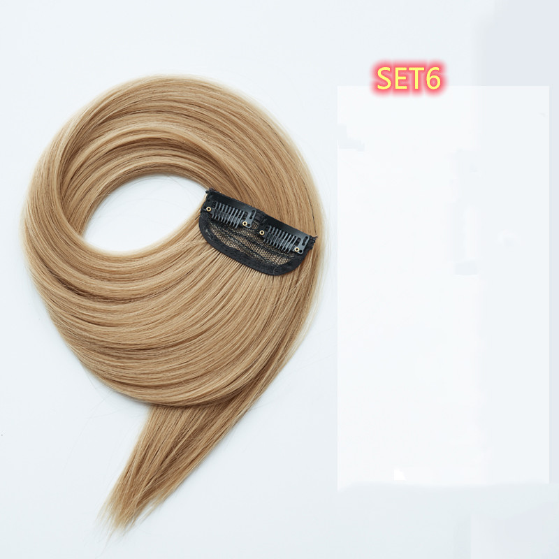 Gradient Color Straight Hair Piece High Temperature Silk Curly Hair - Image 6