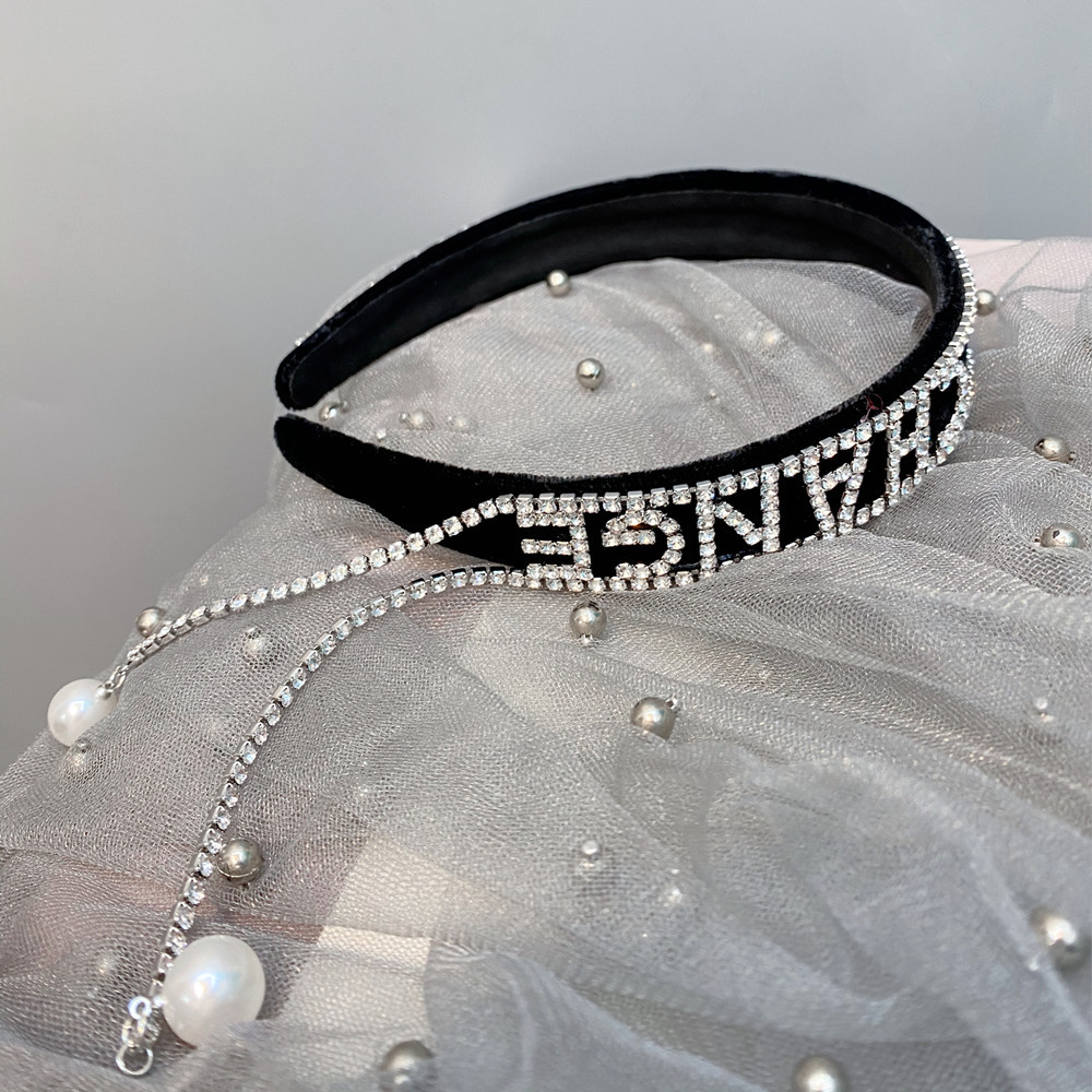 Net red Fairy Sen Letter Rhinestone Headband Out Headband