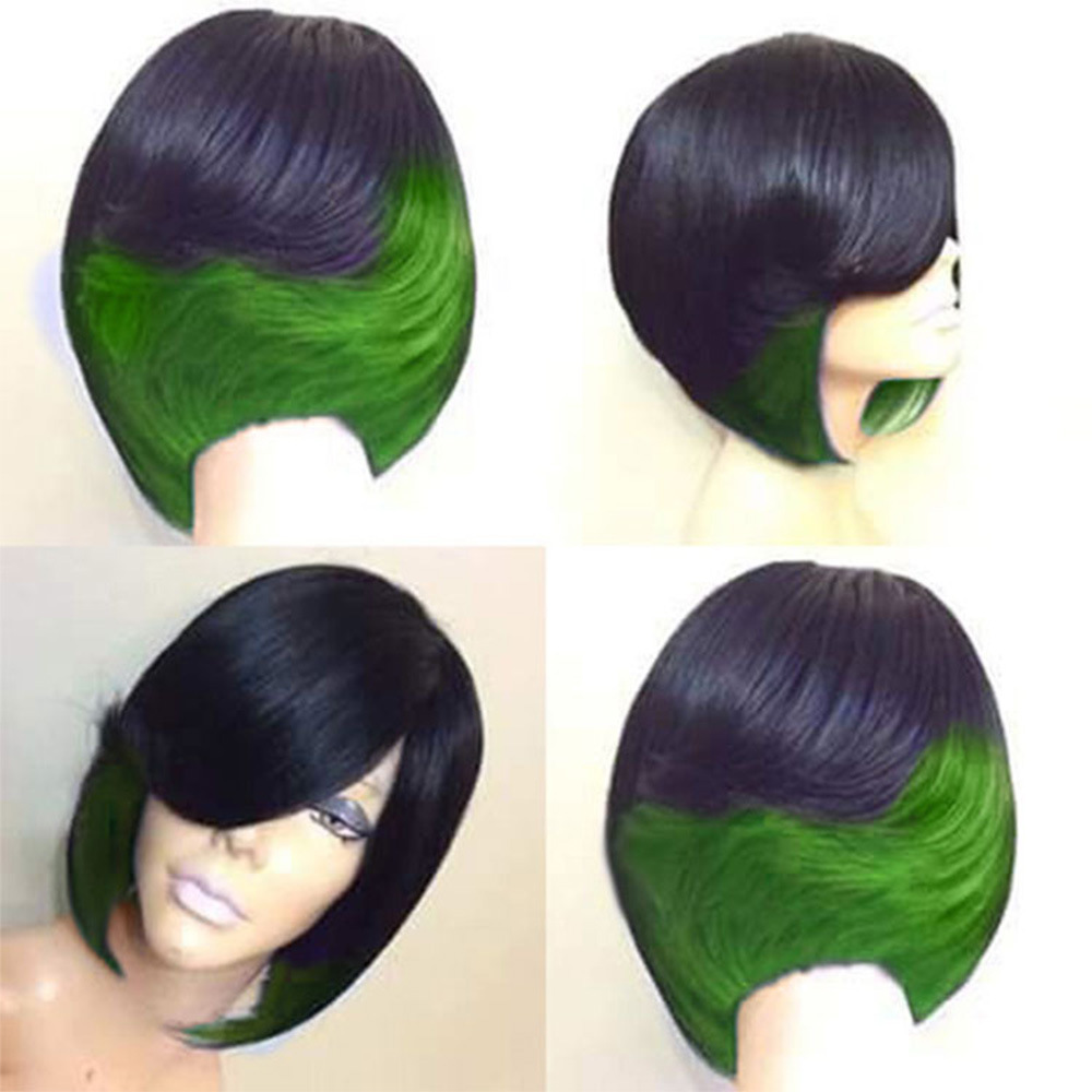 Wig European And American Women Fashion Lifelike Natural High Temperature Silk Short Straight Hair Wig Headgear - Image 2
