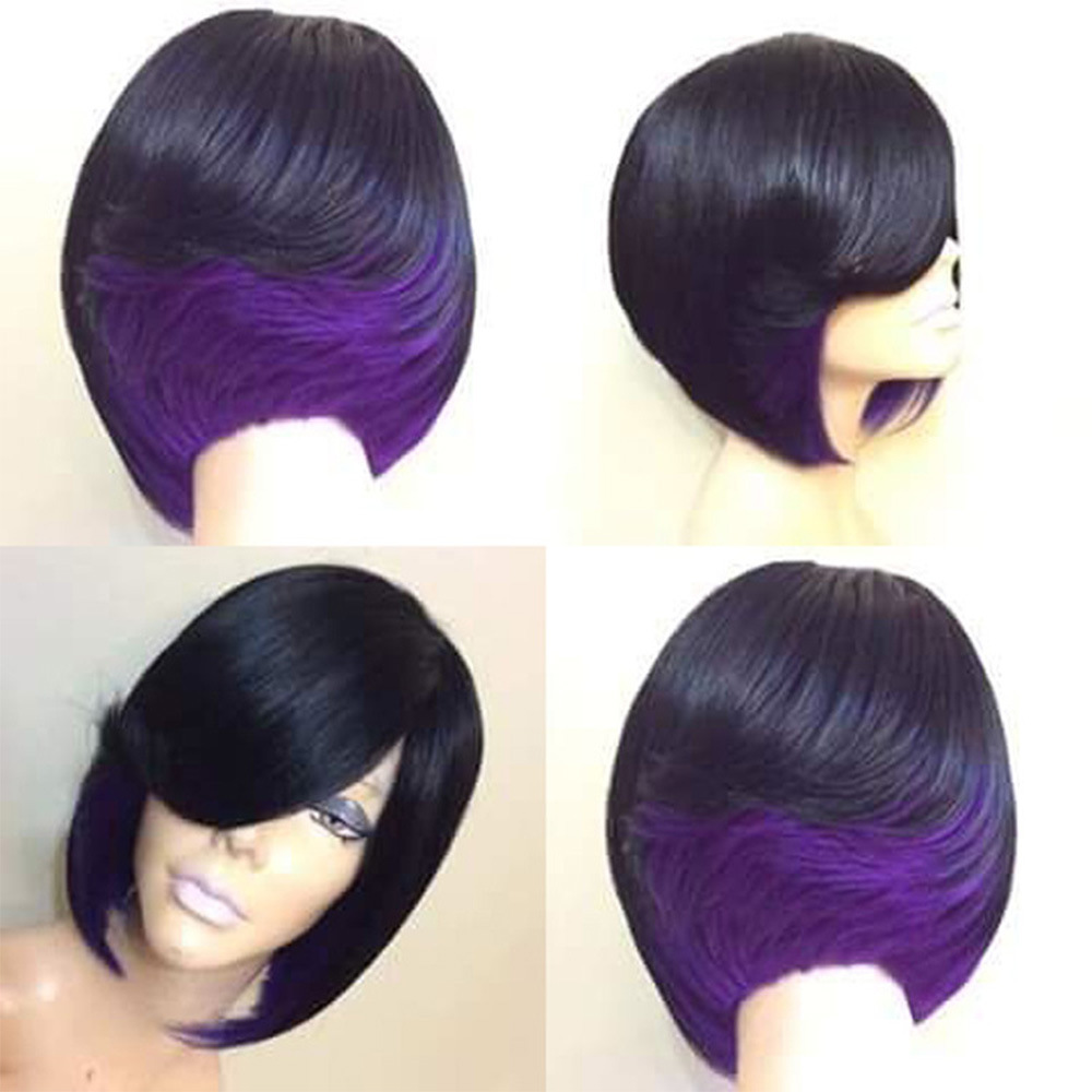 Wig European And American Women Fashion Lifelike Natural High Temperature Silk Short Straight Hair Wig Headgear - Image 3