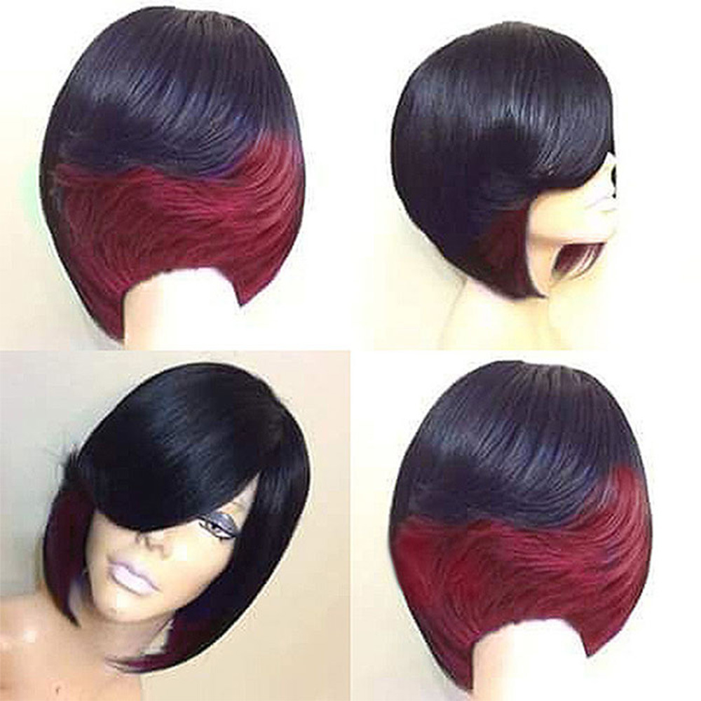 Wig European And American Women Fashion Lifelike Natural High Temperature Silk Short Straight Hair Wig Headgear - Image 5