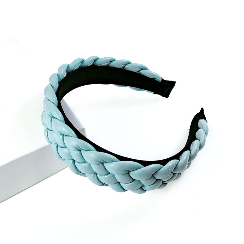 New Net Red Leather Braided Headband Candy-Colored Braid Hairpin Pressed Hair Pu Headband For Women - Image 7