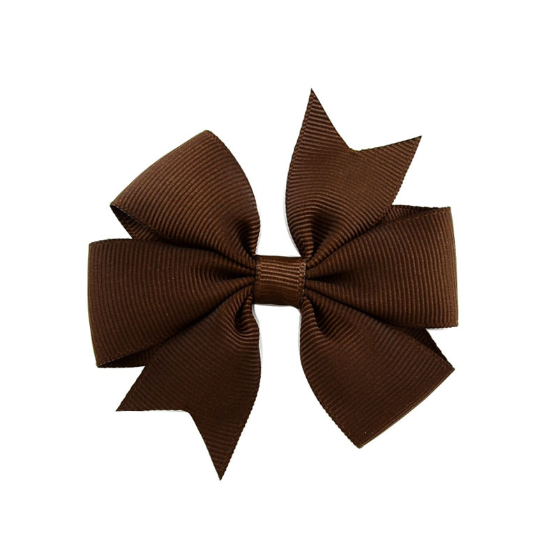 V-Shaped Ribbed Ribbon Hairpin Solid Color Bow Hairpin Children'S Headdress - Image 3