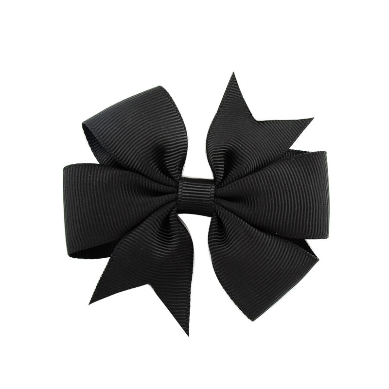 V-Shaped Ribbed Ribbon Hairpin Solid Color Bow Hairpin Children'S Headdress - Image 4