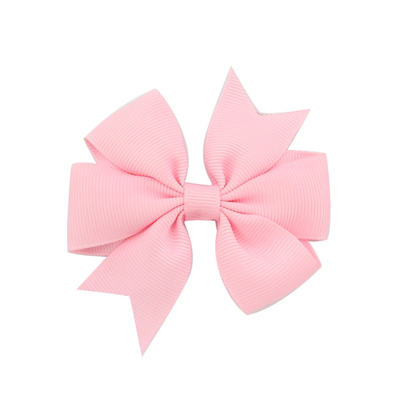 V-Shaped Ribbed Ribbon Hairpin Solid Color Bow Hairpin Children'S Headdress - Image 11