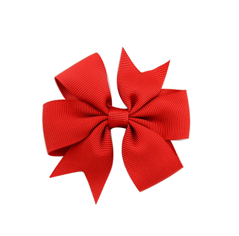 V-Shaped Ribbed Ribbon Hairpin Solid Color Bow Hairpin Children'S Headdress - Image 12