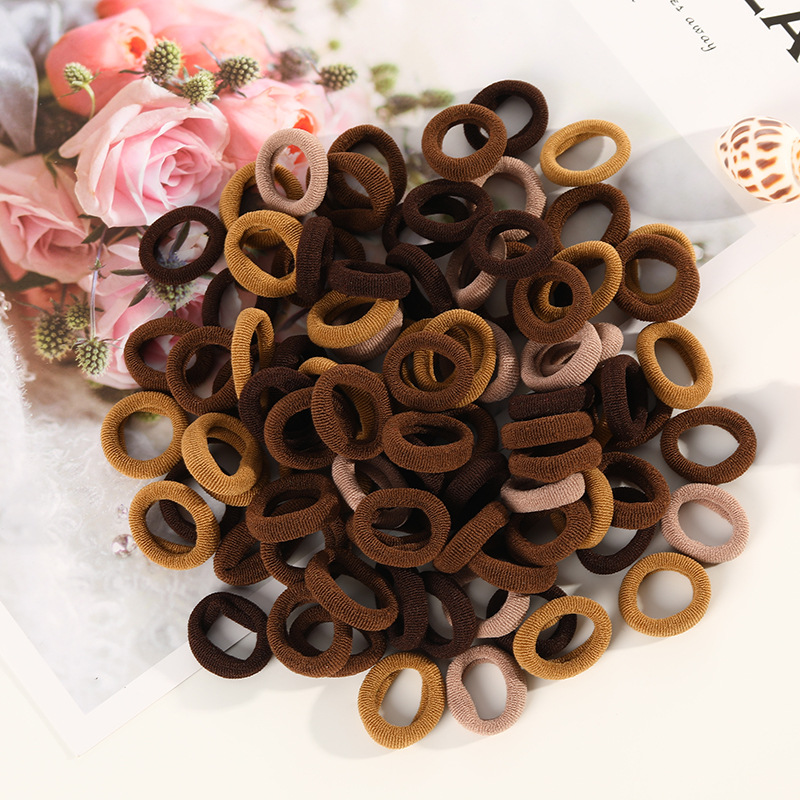 100 Small Towel Ring Bags Korean Candy Color High Elasticity Hair Accessories Head Rope 2Cm - Image 7