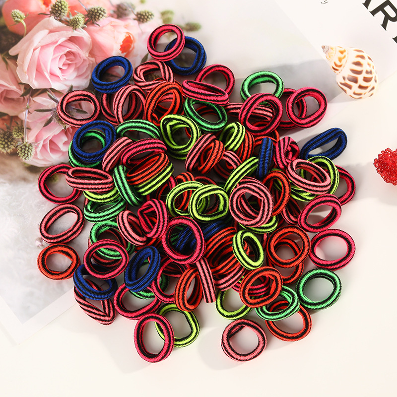 100 Small Towel Ring Bags Korean Candy Color High Elasticity Hair Accessories Head Rope 2Cm - Image 11