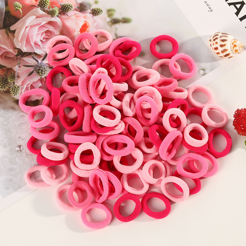 100 Small Towel Ring Bags Korean Candy Color High Elasticity Hair Accessories Head Rope 2Cm - Image 6