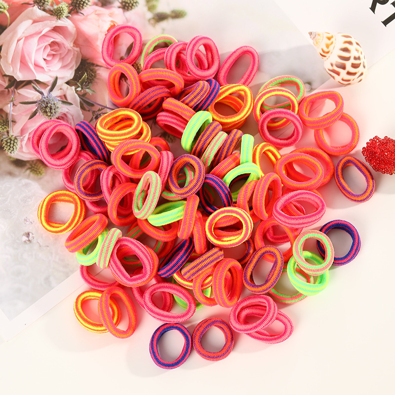 100 Small Towel Ring Bags Korean Candy Color High Elasticity Hair Accessories Head Rope 2Cm - Image 10