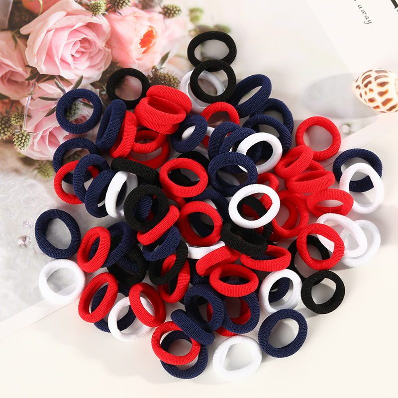 100 Small Towel Ring Bags Korean Candy Color High Elasticity Hair Accessories Head Rope 2Cm - Image 3