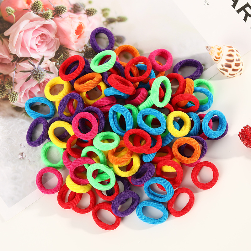 100 Small Towel Ring Bags Korean Candy Color High Elasticity Hair Accessories Head Rope 2Cm - Image 12