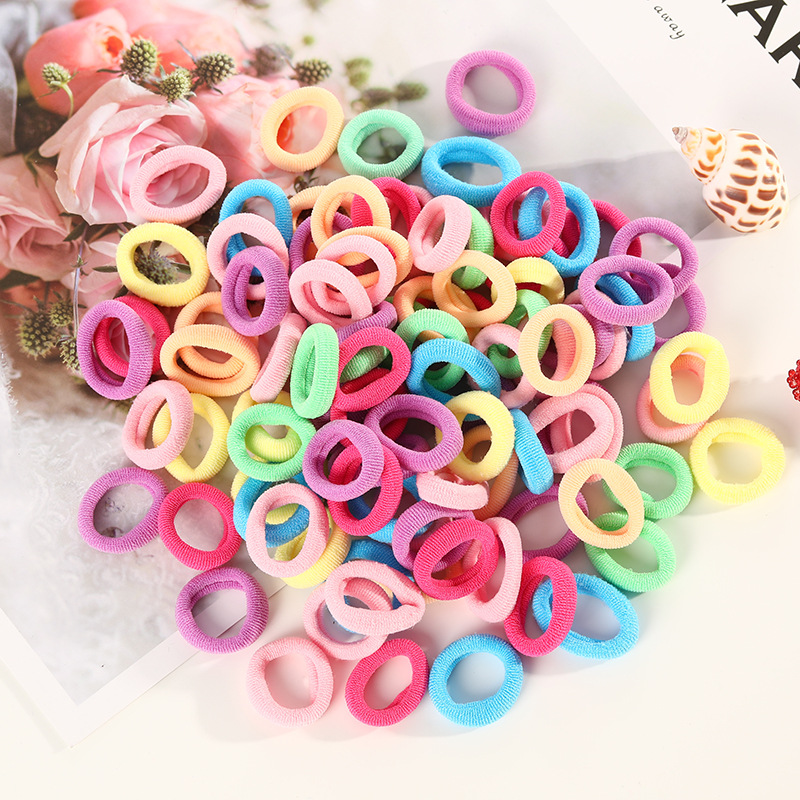 100 Small Towel Ring Bags Korean Candy Color High Elasticity Hair Accessories Head Rope 2Cm - Image 9