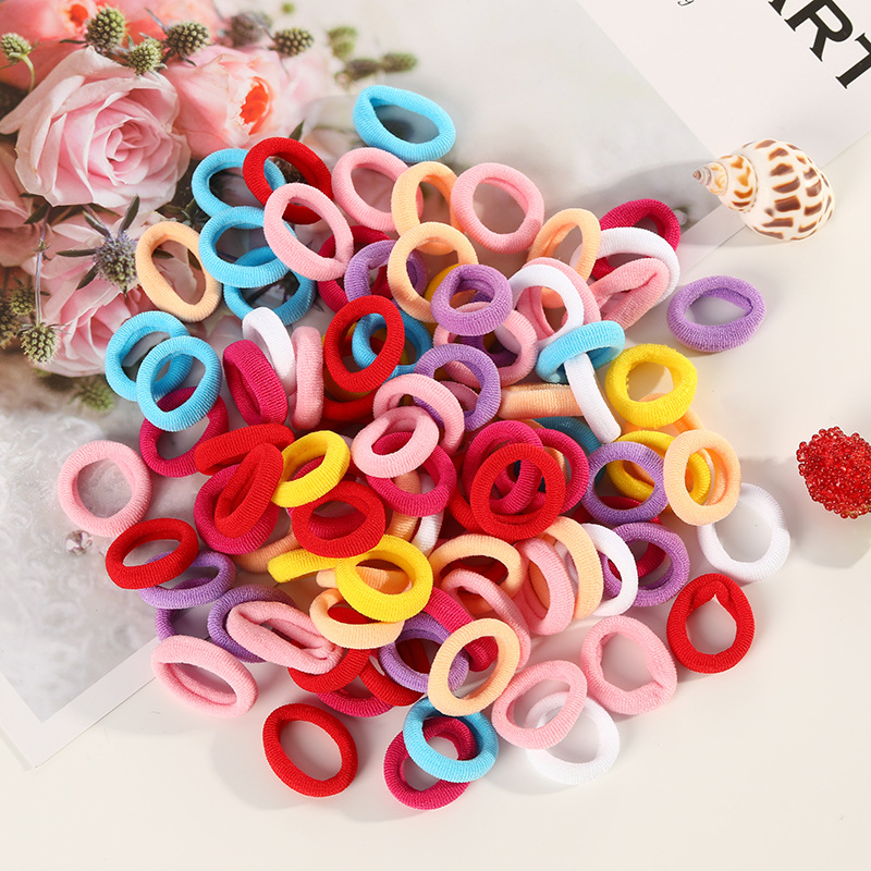 100 Small Towel Ring Bags Korean Candy Color High Elasticity Hair Accessories Head Rope 2Cm - Image 13