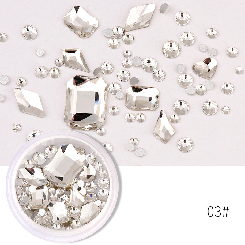 Special-Shaped Crystal Rectangle Glass Rhinestone Mixed Set Box - Image 3