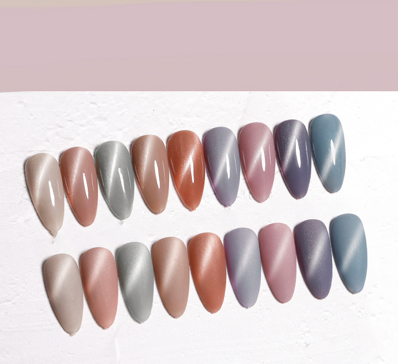 The New Cat'S Eye Ice Tea Naked Powder Dirty Purple Nail Polish Glue Nail Shop Special - Image 36