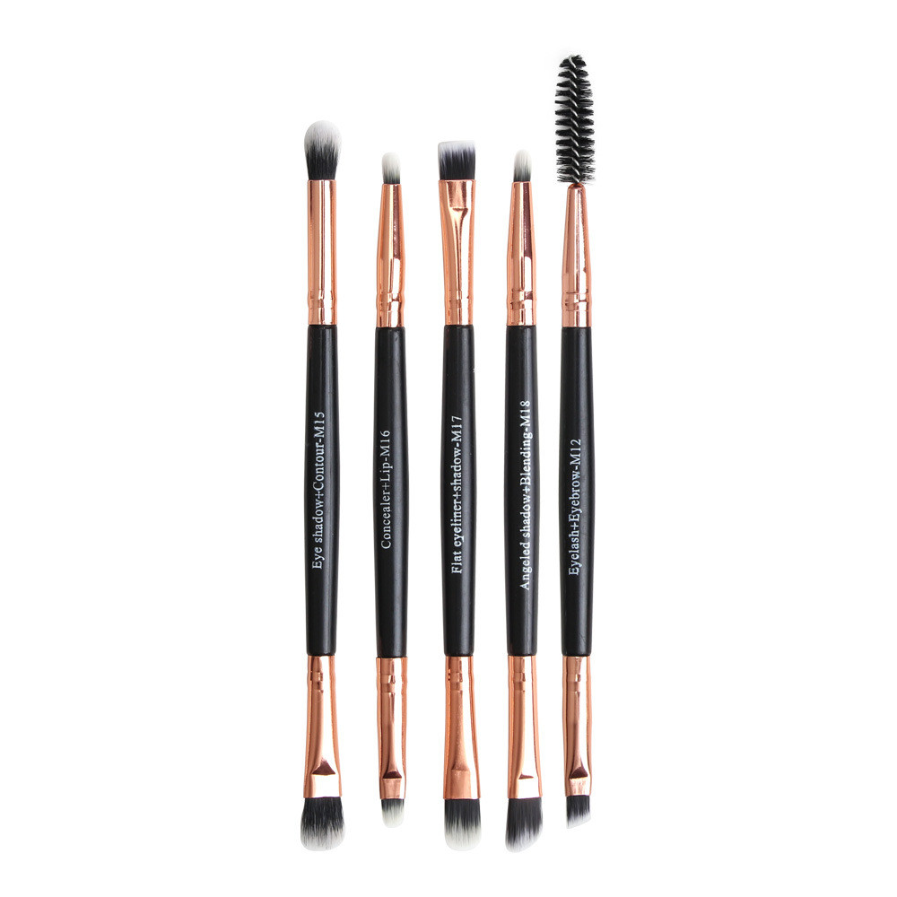 Factory Wholesale Maange 5 Double-Head Eye Brushes, Eyelash Brush, Makeup Brush Set - Image 3