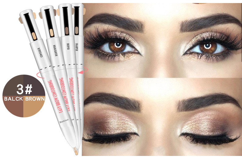 Four-Color Rotating Ball-Point Eyebrow Pencil - Image 2