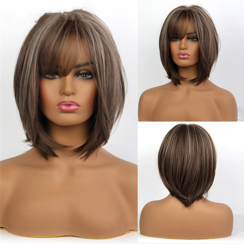 Gradient Golden Chemical Fiber Wig Headgear - Image 3